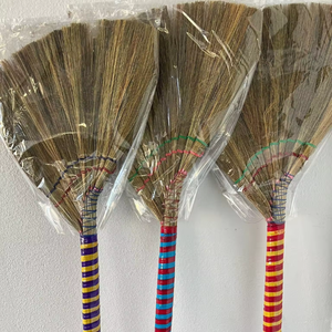 High Quality Natural Grass Broom Wooden Handle Eco-Friendly Bamboo Broomstick Flagged Bristle Vietnam Brand Household Indoor <b>Mop</b> - Product Image 2