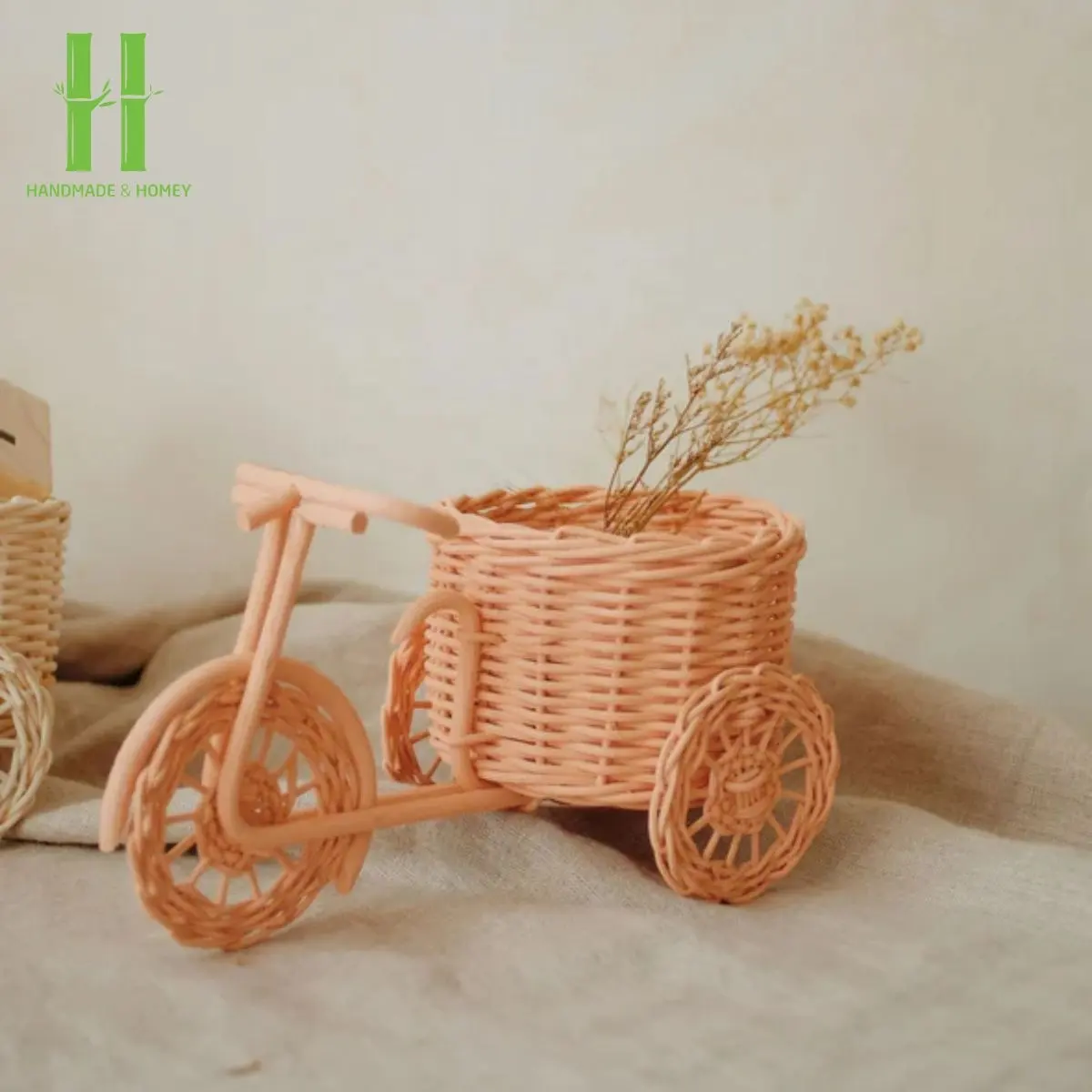 Adorable gran oferta cesta de almacenamiento de ratán mimbre Mini bicicleta tejida a mano juguetes para niños variedad de colores OEM bajo MOQ DE FÁBRICA DE Vietnam