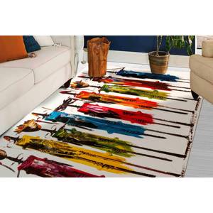 Tapis imprimé avec peinture des peuples Masai, design africain abstrait moderne, tapis à poils doux - Product Image 3