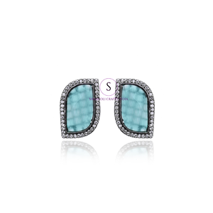 Recién llegado, pendientes de piedras preciosas de tuerca azul 2024, joyería 100%, pendientes hechos a mano para mujeres y niñas para pendientes de fiesta de boda - Product Image 1