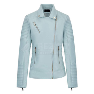 <b>Women's</b> Slim Leather <b>Jackets</b> Customized Design Knitted Breathable Front Logo Winter Best Selling - Product Image 1