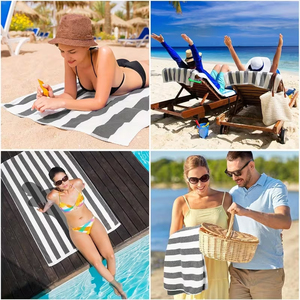 Custom Large Stripe Beach <strong>Towel</strong> 70x140cm Superfine Fiber Thick Absorbent Fluffy Super Soft Quick Dry Bath <strong>Towel</strong> for Travel Gym - Product Image 4