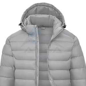 Veste matelassée à capuche pour hommes OEM Manteau d'hiver léger isolé à capuche détachable résistant à l'eau Poignets élastiques Ourlet réglable - Product Image 2