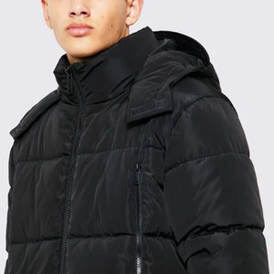 Premium Venta caliente Regular Bubble Puffer Jacket Temporada de invierno Transpirable Impermeable A prueba de viento Negro Cremallera Con Capucha Frontal - Product Image 3