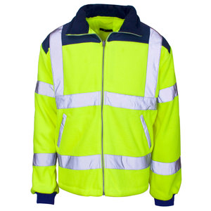 เสื้อแจ็คเก็ตทำงานนิรภัยแบบเรืองแสงสำหรับผู้ชาย OEM ผลิตตามสั่ง ผ้าโพลีเอสเตอร์ 100% ขนแกะโพลาร์ ระบายอากาศ กันลม กันยับ กันแบคทีเรีย - Product Image 1