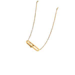Collar de Oro Amarillo de 18K con Dije Rectangular de Diamantes de Imitación y Letra de Diamantes, Regalo para Mujer - Product Image 4