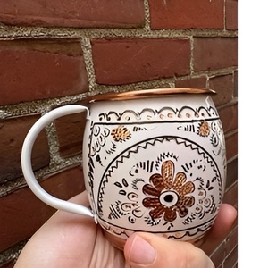 Taza de mula de Moscú de cobre artesanal, tazas martilladas con mango de latón para Bar, tazas de cobre hechas a mano - Product Image 5