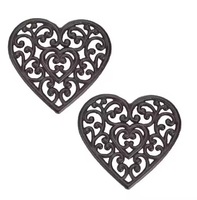 Coq dessous de plat en fonte rustique Style Antique rouleaux Hot Pot support de plaque rond pour Table de cuisine Table à manger en gros