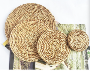 ตะกร้าหวายสานด้วยมือสไตล์ชนบทแบบเวียดนามถาดเสิร์ฟอาหารสำหรับคาเฟ่และงานอีเวนต์ - Product Image 5