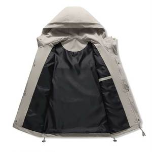 Veste coupe-vent pour homme pour les activités décontractées et sportives avec un tissu résistant à l'eau durable en couleur unie - Product Image 3