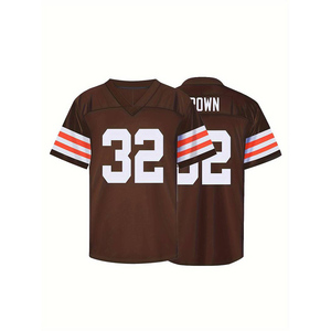 100% Polyester Mesh Durable Stretch Nom et numéro personnalisés Bandes Sublimation Respirant Maillot de football américain - Product Image 1