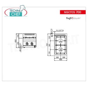 Table de cuisson à gaz 2 brûleurs, 10,5 kW - Product Image 4