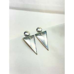 Tridha Tribal Geometric 925 <b>Silver</b> <b>Stud</b> Earrings 14k/18k Gold Plated for Engagement Ethnic Style Diamond Main Stone - Product Image 4