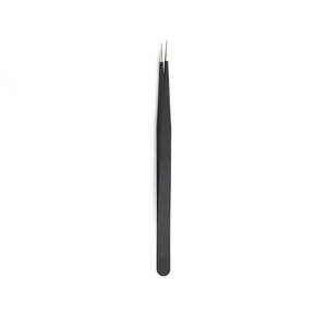 Couleur noire meilleure pince à cils pince à épiler d'extension de cils en acier inoxydable moderne pince à épiler à pointe droite et incurvée - Product Image 4