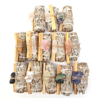 Venta al por mayor a granel de California White Sage y Palo Santo Smudge Stick con cristales
