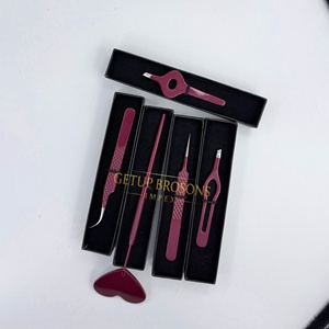 Pinzas Profesionales para Extensión de Pestañas, Pinzas de Aislamiento con Punta de Fibra de Acero Inoxidable, Pinzas para Cejas con Recubrimiento en Polvo, Herramientas de Belleza - Product Image 3