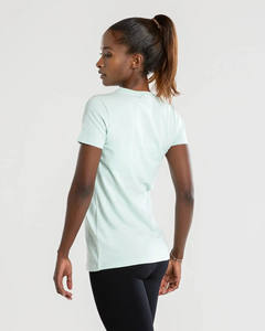 100 % Cotton Green Women's True <b>Long</b> <b>Length</b> Short Sleeves <b>T</b> <b>Shirt</b> Breathable Lightweight & Designer Relaxed Fit Gym Workout Tee - Product Image 2
