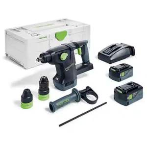 NUEVO Y AUTÉNTICO Kit Combinado de Martillo Rotatorio Inalámbrico FestoolS KHC 18 Li TCL6-Plus (578538) KHC 18V 5.0Ah con Bluetooth - Product Image 3