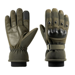 Gants de moto en coton polyester garde d'articulation dure fermeture sécurisée du poignet doublure antidérapante respirante pour les Sports de plein air - Product Image 1