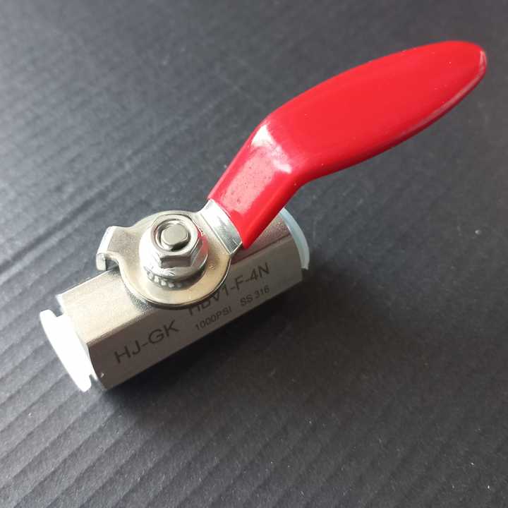 (HBV1-F-4N-LB-S) SS316 Hex Ball Valve Female 1/4"NPT : Stainless Steel Compression Double Ferrule Tube Fittings / Lok Fitting