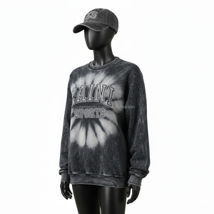 Sweat-shirt pour femme en coton molletonné, coupe ample, délavé, logo brodé personnalisé, style décontracté, respirant - Product Image 4