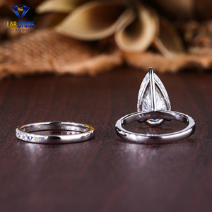 Anillo de oro blanco con diamantes de corte redondo y pera TDW 3.808 de Lab-Stone / Shine con un color de diamantes/EF-VS - Product Image 4