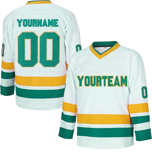 Maillots de hockey sur glace à sublimation complète 100% polyester imprimé personnalisé et maillot de broderie avec appliques pour hommes - Product Image 4