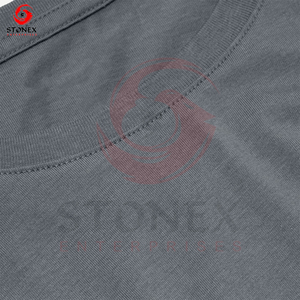 T-shirt uni en coton à manches courtes pour homme Impression numérique imprimée de logo personnalisé Matériau 100% coton - Product Image 4