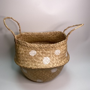Best Price Wholesale High Quality Handmade Seagrass <b>Basket</b> for Bathroom or Kitchen and <b>Laundry</b> Decoration From Vietnam MS189 - Product Image 4