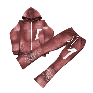 Compra chándal transpirable cómodo de alta calidad con diseño de logotipo personalizado, chándal de calle vintage desteñido por el sol - Product Image 2