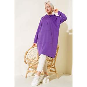 Tunique à Poches Kangourou Violet - Product Image 4