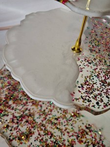 Latest Design Resin <b>Cake</b> <b>Stand</b> for Occasions and Birthday Party <b>Cake</b> Holder for Restaurants Modern Look <b>3</b> <b>Tier</b> Metal Resin <b>Stand</b> - Product Image 3