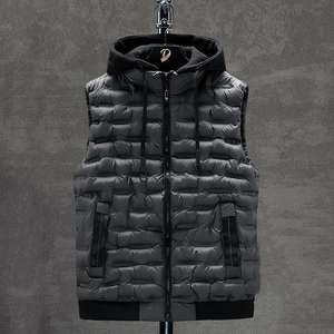 Hommes hiver vers le bas gilets marque Top vente nouveau mâle décontracté gilet extérieur sans manches vestes Outwear à capuche gilet - Product Image 1