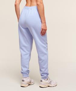 Pantalon de jogging pour femme à taille haute en molleton mélangé de coton avec bordure côtelée, poches latérales, fermeture à cordon, pantalon de jogging de course - Product Image 5