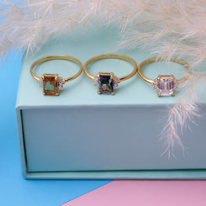 Topacio Azul forma cuadrada CZ piedras racimo anillo turco hecho a mano venta al por mayor 925 joyería de plata esterlina - Product Image 6