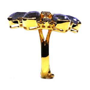 Anillo de labradorita de estilo clásico de Plata de Ley 925 chapado en oro para bodas - Product Image 4