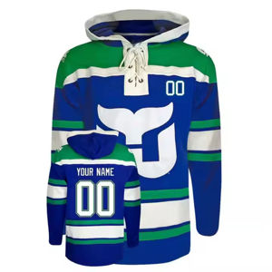 Maillots de hockey sur glace personnalisés avec logo, sweat à capuche à lacets, sweat à capuche de hockey, impression par sublimation personnalisée, logo brodé - Product Image 6