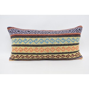 Cozy Durable 12x24 Multicolored Wool Pillow Luxury Style Traditional Geometric Vintage Fluffy Square Patterns Woven <b>18x18</b> Size - Product Image 5