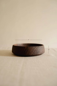 Cuenco de madera texturizado hecho a mano para decoración del hogar, cuenco de madera Natural tallada de 7 pulgadas, utensilios de cocina rústicos de comedor modernos - Product Image 3