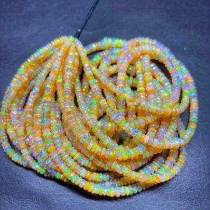 Cuentas Redondas Facetadas de Ópalo Etíope de Primera Calidad, 3.5-5 mm, Hermosas Cuentas de Ópalo de Fuego Welo para la Elaboración de Joyas de Ópalo Amarillo - Product Image 2