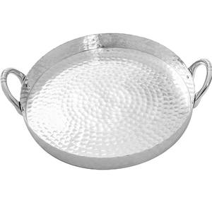 Plateau en métal galvanisé de forme ronde fabriqué par producteur supérieur avec poignées pour servir - Product Image 2