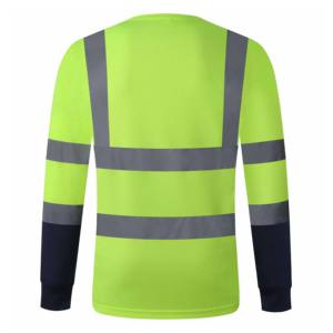 Camiseta de Alta Visibilidad Personalizada, de Secado Rápido, para Construcción, Manga Larga, Reflectante, de Algodón, para Hombre - Product Image 5