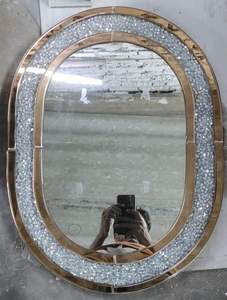 Miroir en verre avec incrustation de mosaïque de nacre, design moderne industriel, écologique, fait à la main, disponible en toutes tailles et styles pour la décoration murale - Product Image 2