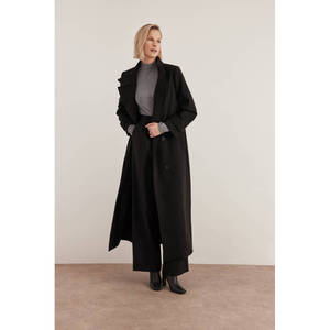 Cappotto Autunnale Nero con Collo alla Coreana e Maniche Staccabili - Product Image 4