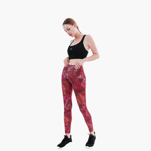 Women's High Waist Floral Print Yoga Leggings Full Length Elastic Waist Breathable Spandex Polyester Sport Pants - Product Image 5