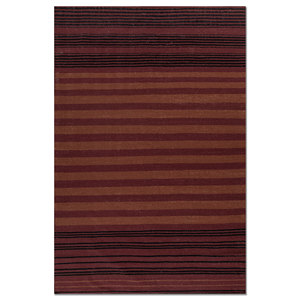 Alfombra de Lana Hecha a Mano Indusbar, Rayas Rojas y Naranjas, Tejido Plano, Rectangular Grande de 9x12, para Hogar y Regalo, para Entrada-ADWL-13058 - Product Image 1