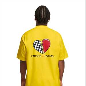 เสื้อยืดผ้าฝ้าย100% สีเหลืองตัวหนาใส่ได้ทั้งชายและหญิงพิมพ์ลายล่าสุดเสื้อเบสิกลำลองแนวสตรีทแวร์ผ้าถักลายสีทึบ - Product Image 3