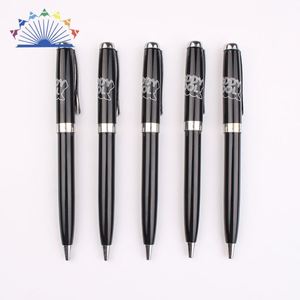 Stylo bille en métal argenté, pointe de 1,0 mm, logo personnalisé, stylos promotionnels d'entreprise, encre noire et bleue, recharge Parker, nouveauté - Product Image 2