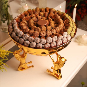 Bol de service en métal fini or de haute qualité fait à la main Design fabuleux forme ronde bol de service au chocolat décor de maison et de mariages - Product Image 6