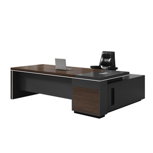 Bureau de direction modulaire en bois moderne en forme de L, poste de travail d'angle ajustable et écologique pour ordinateur, table de bureau commerciale - Product Image 5